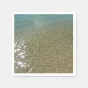 Water on the Beach I Abstract Nature Photography Napkin