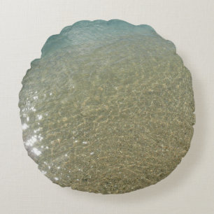 Water on the Beach I Abstract Nature Photography Round Pillow
