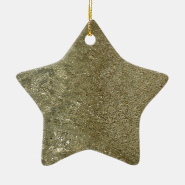 Water on the Beach II Abstract Nature Photography Ceramic Ornament (Front)