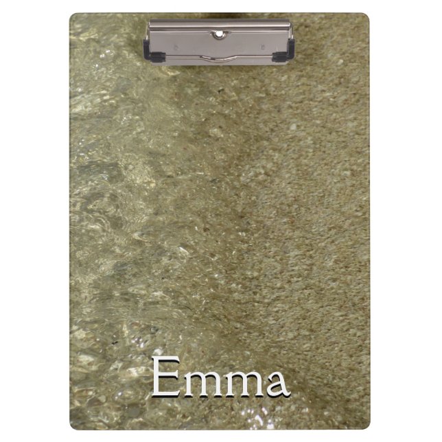 Water on the Beach II Abstract Nature Photography Clipboard (Front)