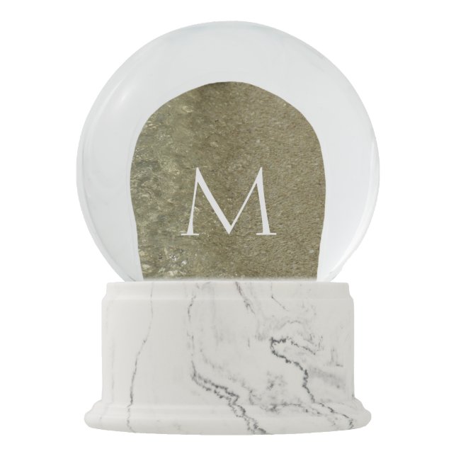 Water on the Beach II Abstract Nature Photography Snow Globe (Front)