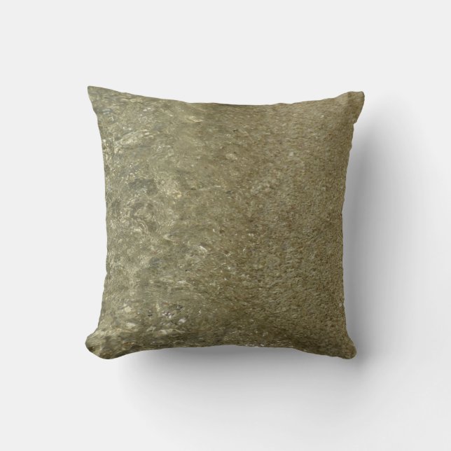 Water on the Beach II Abstract Nature Photography Throw Pillow (Front)