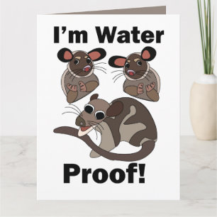 Water Opossum I'm Water Proof Funny Card