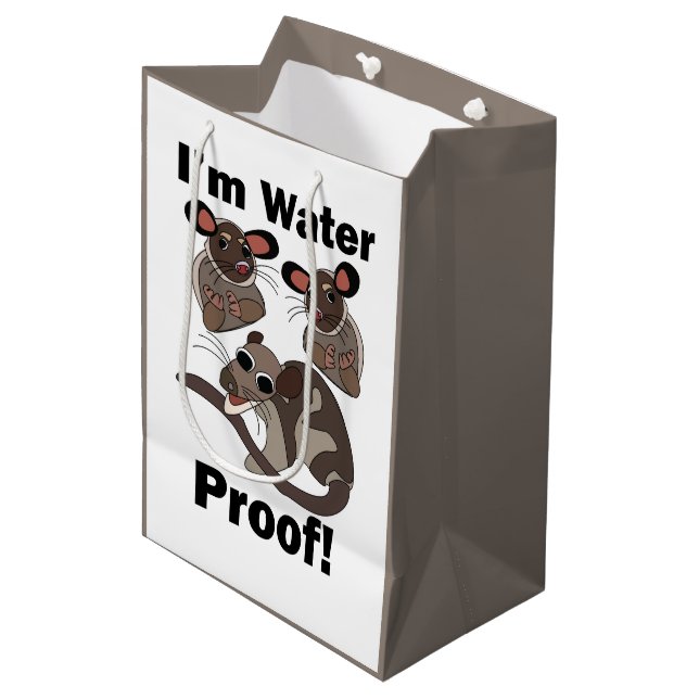 Water Opossum I'm Water Proof Funny  Medium Gift Bag (Front Angled)