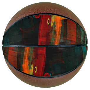 Water Orange Red Blue Modern Abstract Art Pattern Basketball