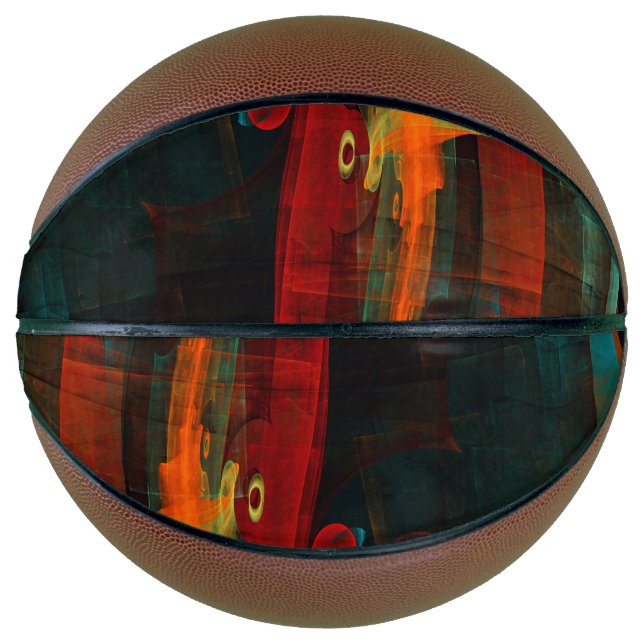 Water Orange Red Blue Modern Abstract Art Pattern Basketball (Front)