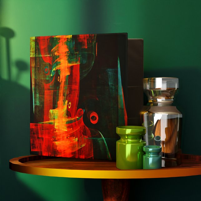 Water Orange Red Blue Modern Abstract Art Pattern Binder (Water Orange Red Blue Modern Abstract Art Pattern 3 Ring Binder)