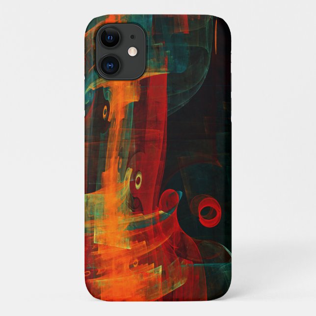 Water Orange Red Blue Modern Abstract Art Pattern Case-Mate iPhone Case (Back)