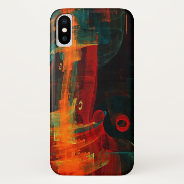 Water Orange Red Blue Modern Abstract Art Pattern Case-Mate iPhone Case (Back)