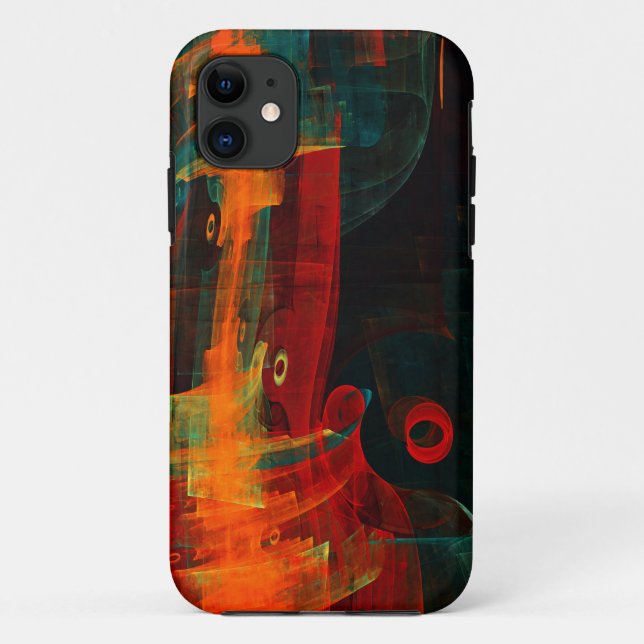 Water Orange Red Blue Modern Abstract Art Pattern Case-Mate iPhone Case (Back)