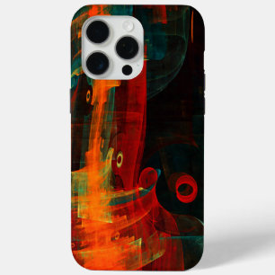 Water Orange Red Blue Modern Abstract Art Pattern iPhone 15 Pro Max Case