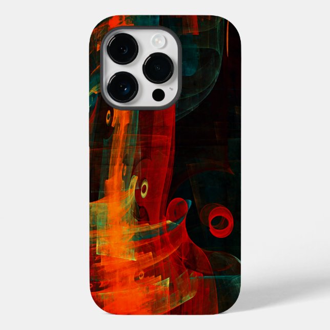 Water Orange Red Blue Modern Abstract Art Pattern Case-Mate iPhone Case (Back)