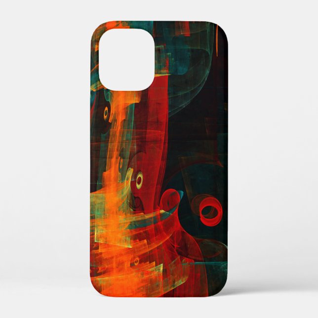 Water Orange Red Blue Modern Abstract Art Pattern Case-Mate iPhone Case (Back)