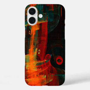 Water Orange Red Blue Modern Abstract Art Pattern iPhone 16 Plus Case