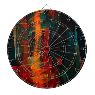 Water Orange Red Blue Modern Abstract Art Pattern Dartboard