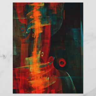 Water Orange Red Blue Modern Abstract Art Pattern Flyer