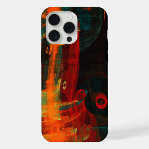 Water Orange Red Blue Modern Abstract Art Pattern iPhone 15 Pro Max Case