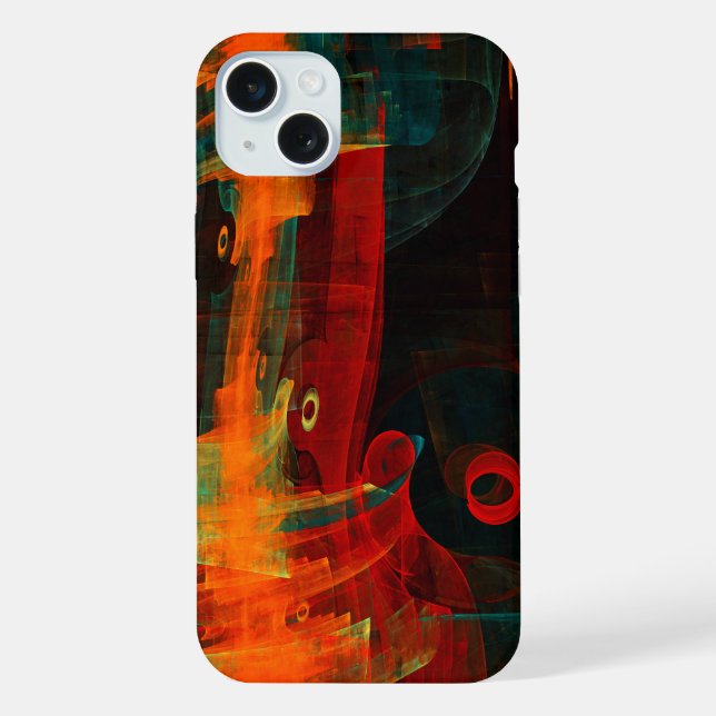 Water Orange Red Blue Modern Abstract Art Pattern iPhone Case (Back)