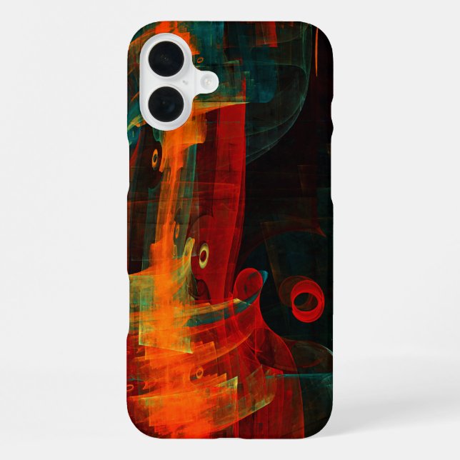 Water Orange Red Blue Modern Abstract Art Pattern iPhone Case (Back)