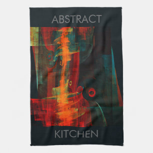 Water Orange Red Blue Modern Abstract Art Pattern Kitchen Towel