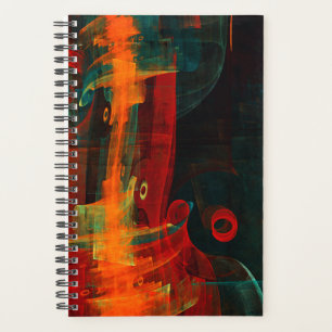 Water Orange Red Blue Modern Abstract Art Pattern Planner