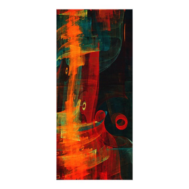 Water Orange Red Blue Modern Abstract Art Pattern Rack Card (Front)