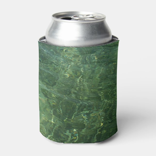 Water over Sea Grass II (Blue and Green) Photo Can Cooler (Can Front)