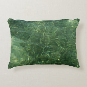 Water over Sea Grass II (Blue and Green) Photo Decorative Pillow