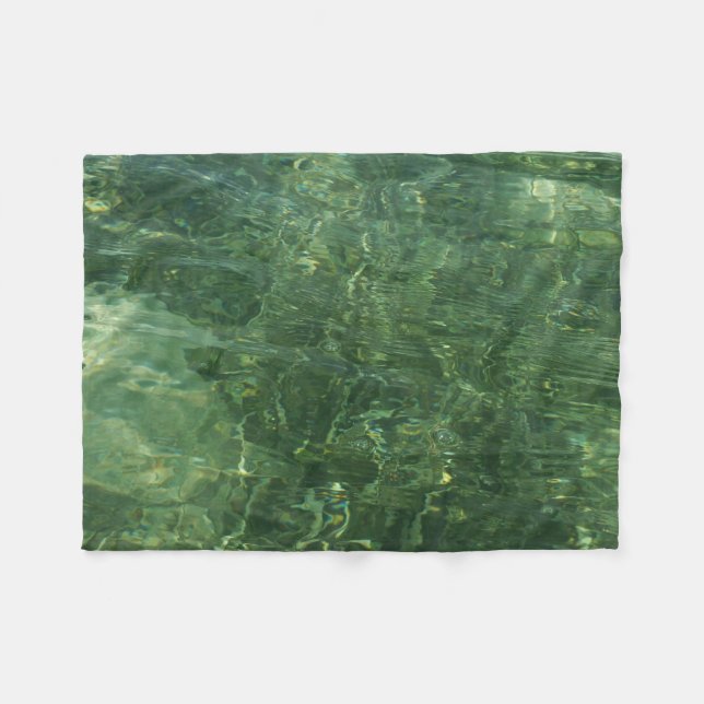 Water over Sea Grass II (Blue and Green) Photo Fleece Blanket (Front (Horizontal))