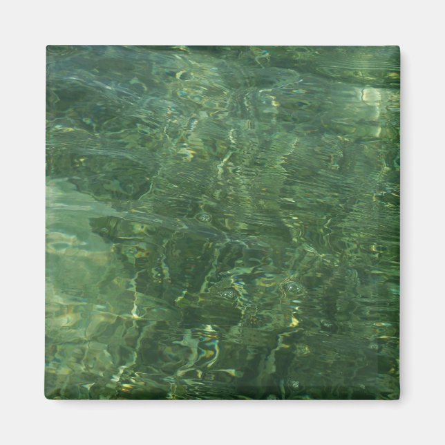 Water over Sea Grass II (Blue and Green) Photo Magnet (Front)