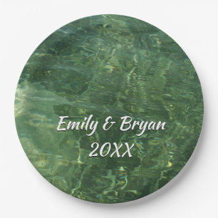 Water over Sea Grass II (Blue and Green) Photo Paper Plate