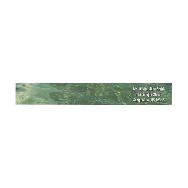 Water over Sea Grass II (Blue and Green) Photo Wrap Around Label (Individual)