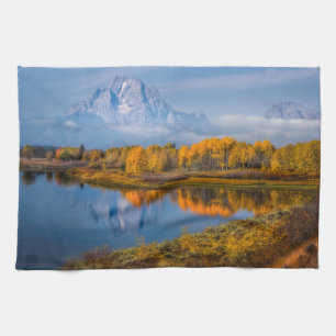 Water Oxbow Bend Jackson Wyoming Kitchen Towel