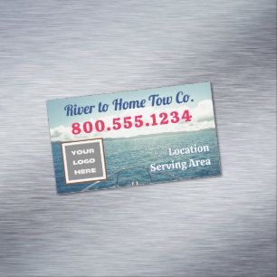 Water Patrol Tow Service Company Logo Magnetic Business Card