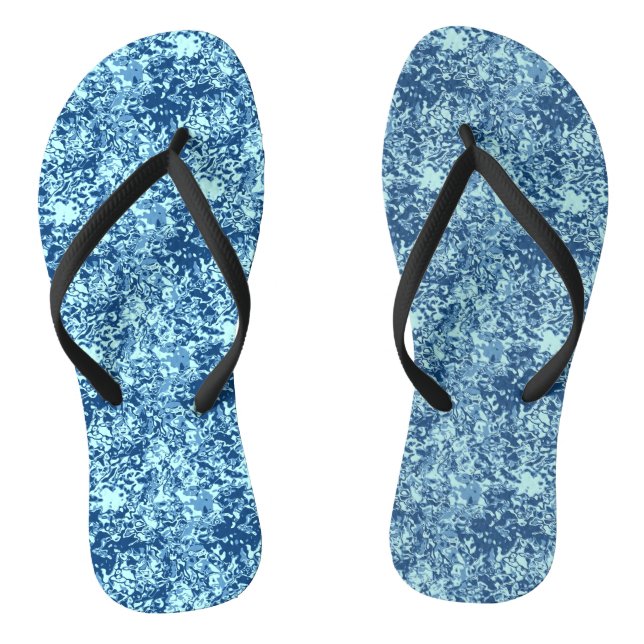 Water pattern No 1 Black BG Flip Flops (Footbed)