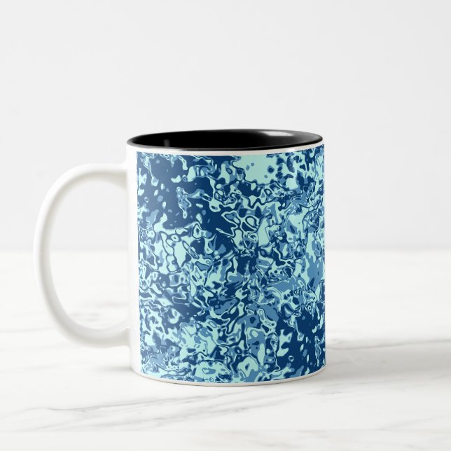 Water pattern No 1 Black BG Two-Tone Coffee Mug (Left)