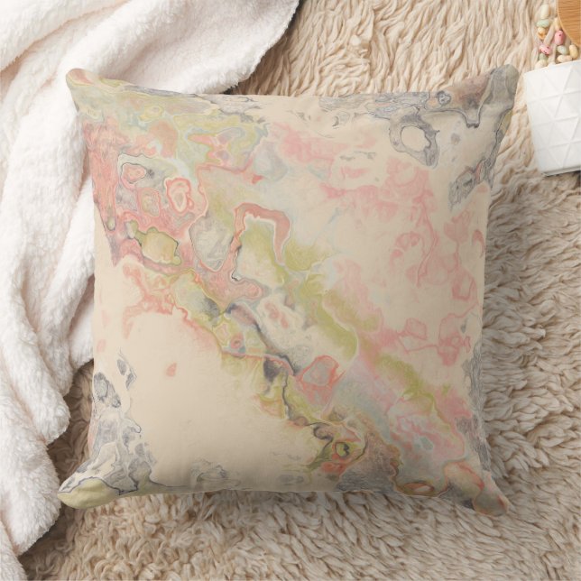 Water Pearl Abstract 3 Throw Pillow (Blanket)