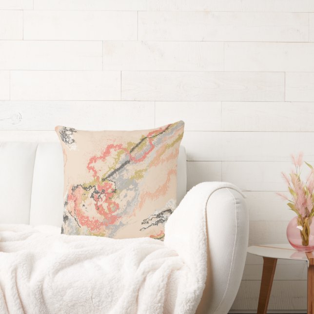 Water Pearl Abstract Throw Pillow (Couch)