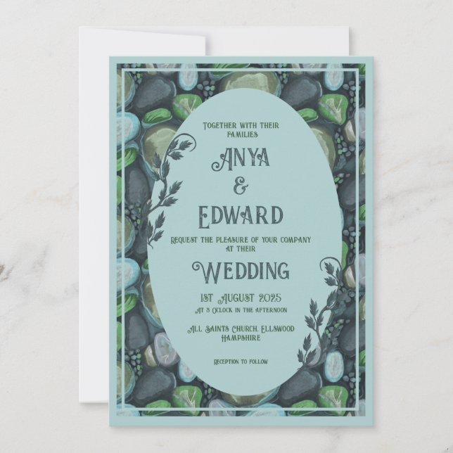 Water Pebbles - Wedding Invitation (Devant)
