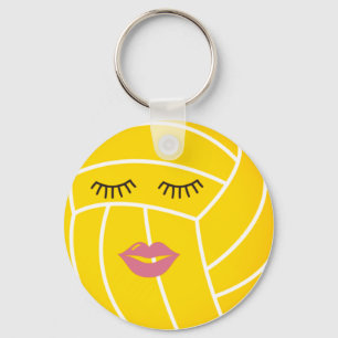 Water Polo Ball with Lips and Lashed Keychain