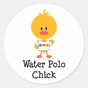 Water Polo Chick Stickers