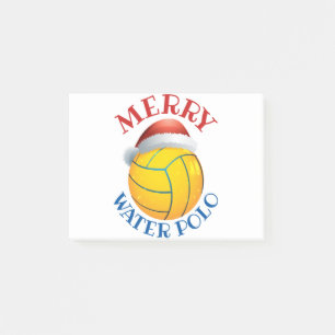 Water Polo Christmas Ball with Santa Hat Post-it Notes