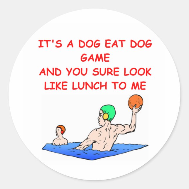 water polo classic round sticker (Front)