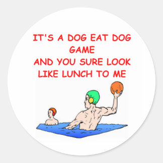 water polo classic round sticker