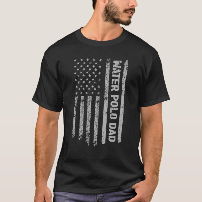 Water Polo Dad America Us Flag Patriot  Vintage (Front)