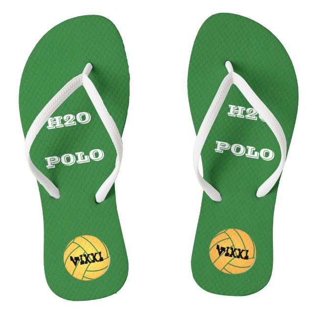Water Polo Feet Edit Initials Flip Flops (Footbed)