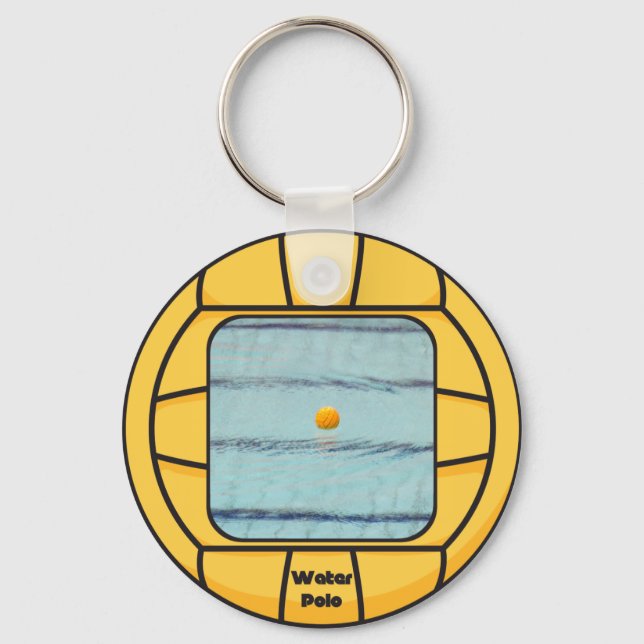 Water Polo frame (add your own photo!) Keychain (Front)