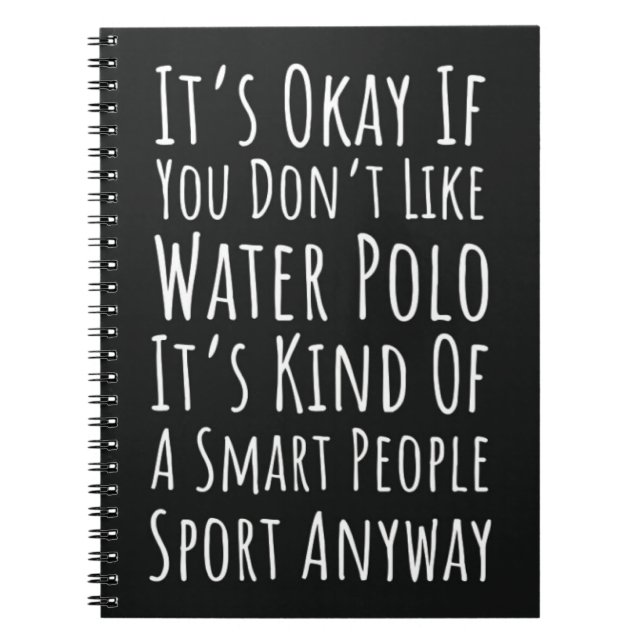 Water Polo Gift Ideas Sports Pool Competition Swim Notebook (Front)