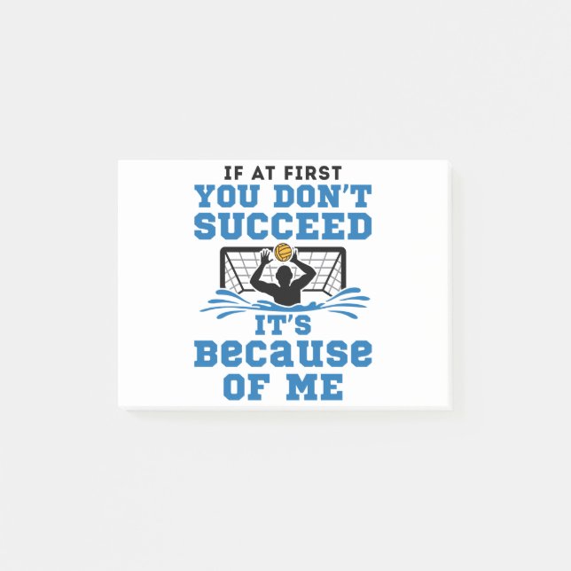 Water Polo Goalie Goalkeeper Funny Saying Post-it Notes (Front)
