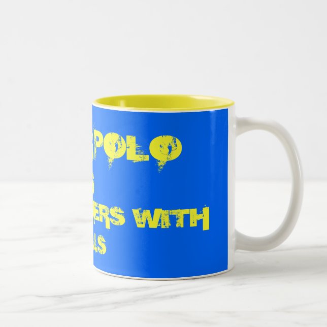 WATER POLO IS, FOR SWIMMERS WITH BALLS Two-Tone COFFEE MUG (Right)